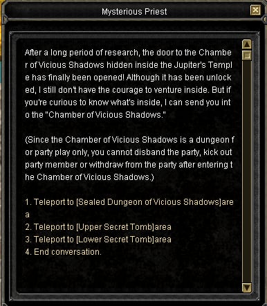 Silkroad dungeon priest teleport system